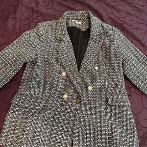 Nanette Lepore Black and White Tweed Blazer